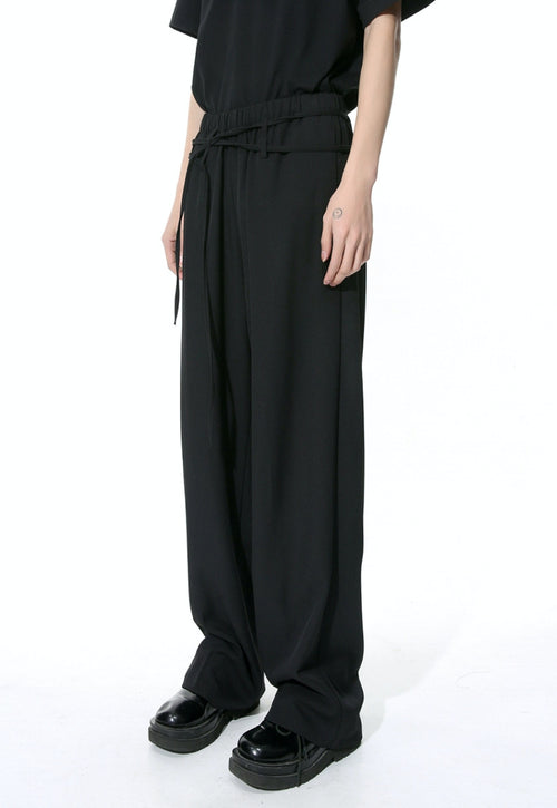 Men's double belt design trousers