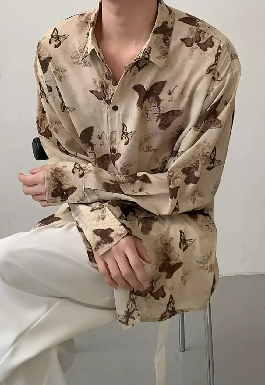 Men's butterfly print shirt