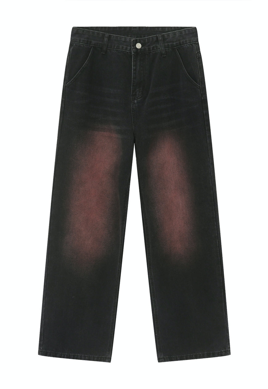 Unisex Design Gray Sprayed Jeans