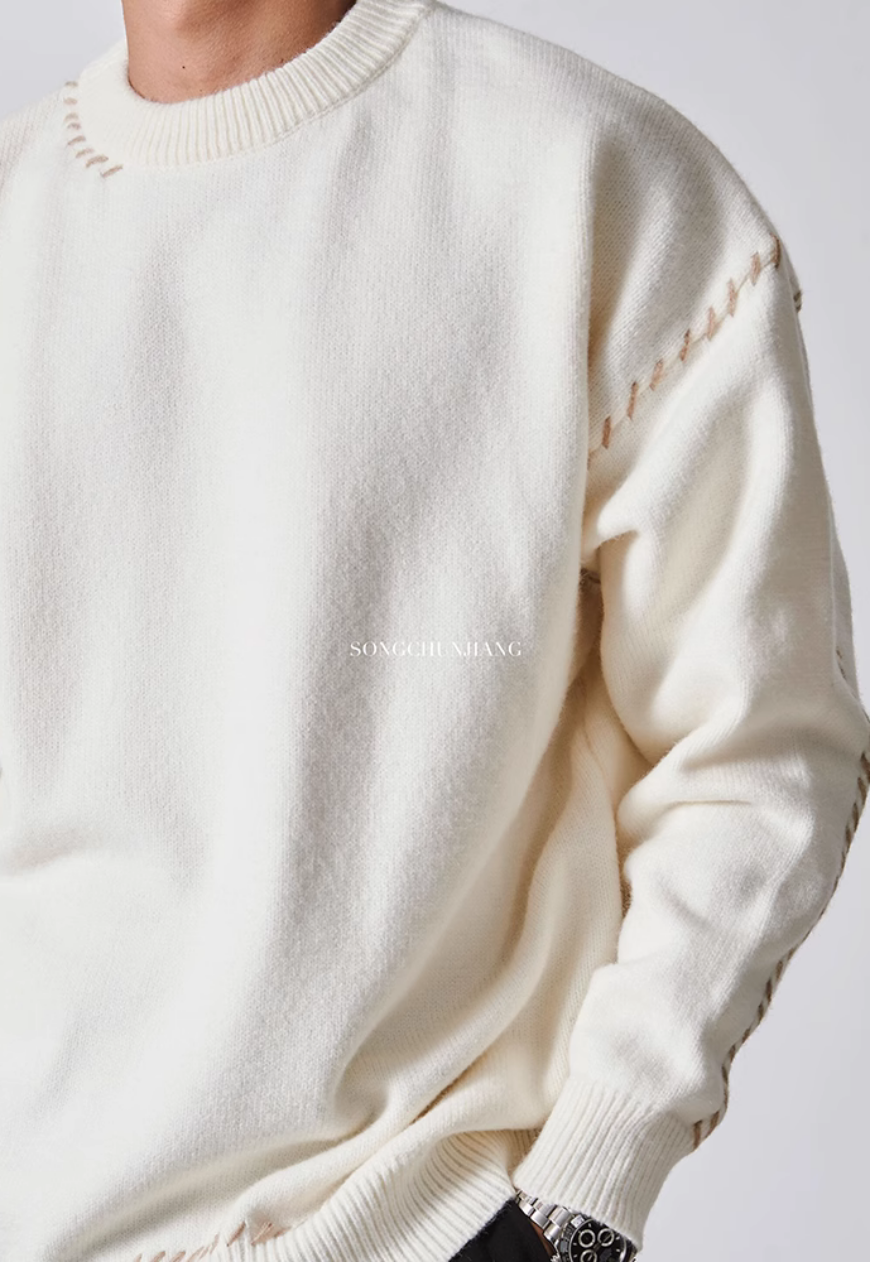 Men's line design sweater