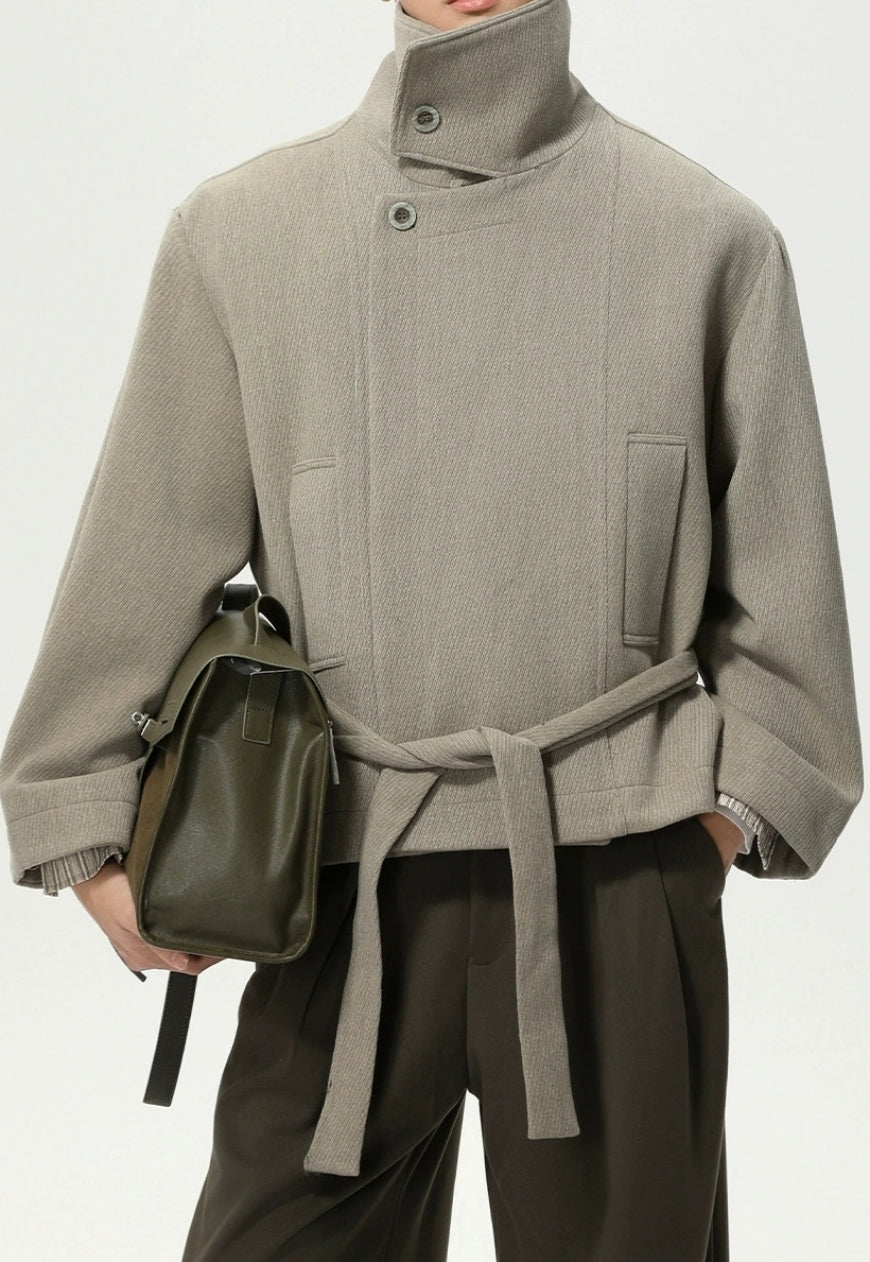 Men's Waist-belted jacket