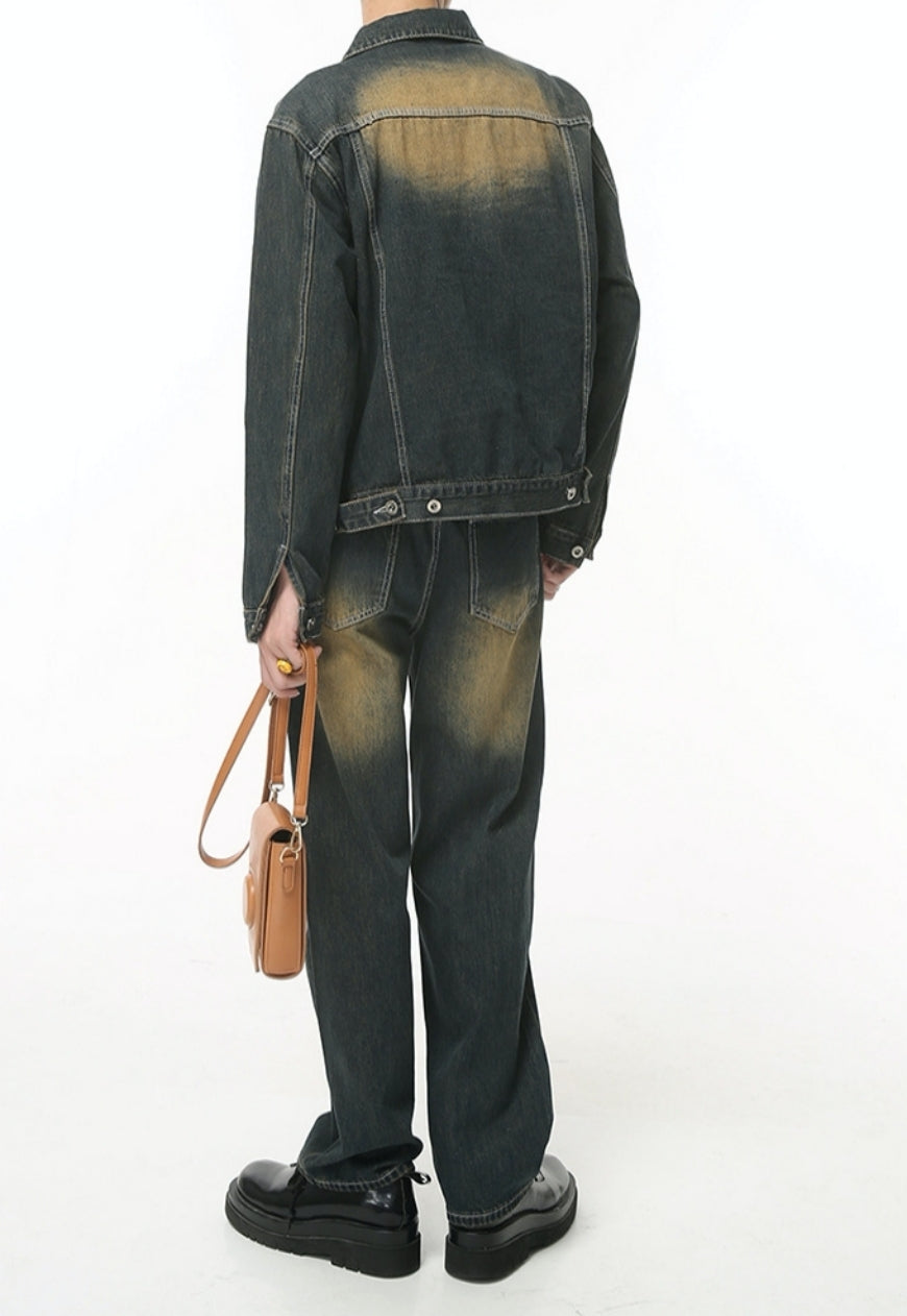 Men's vintage distressed denim jacket