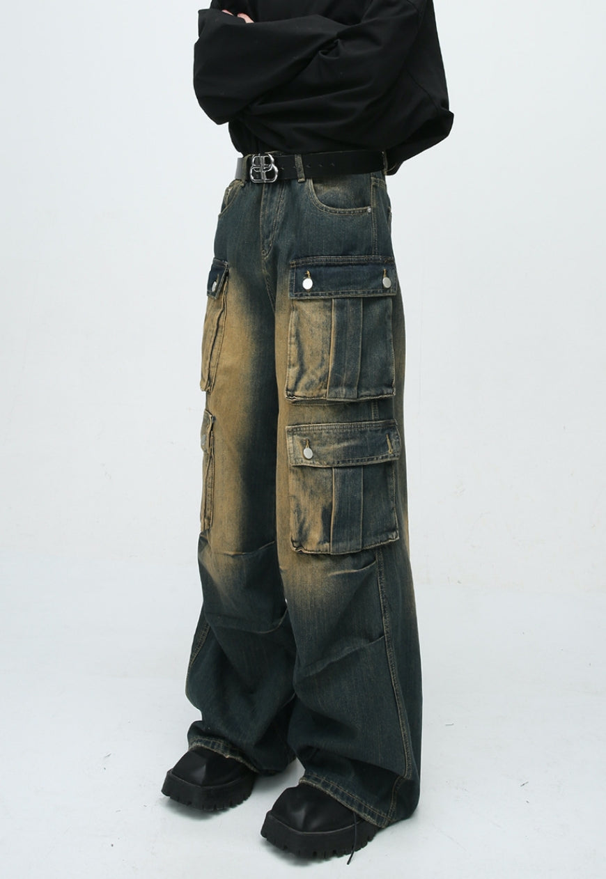 Men's vintage distressed work jeans