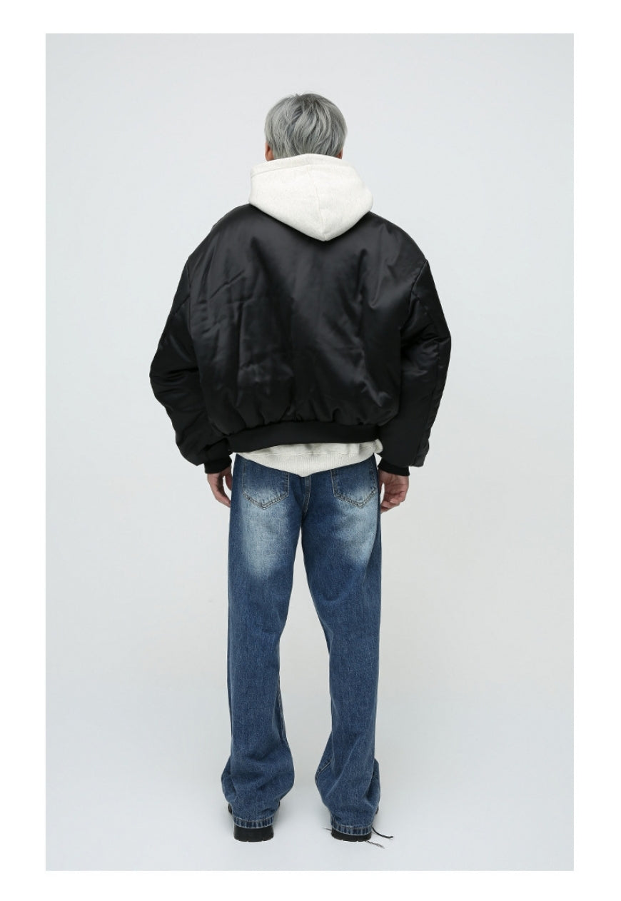 Men's Oversized short satin cotton coat