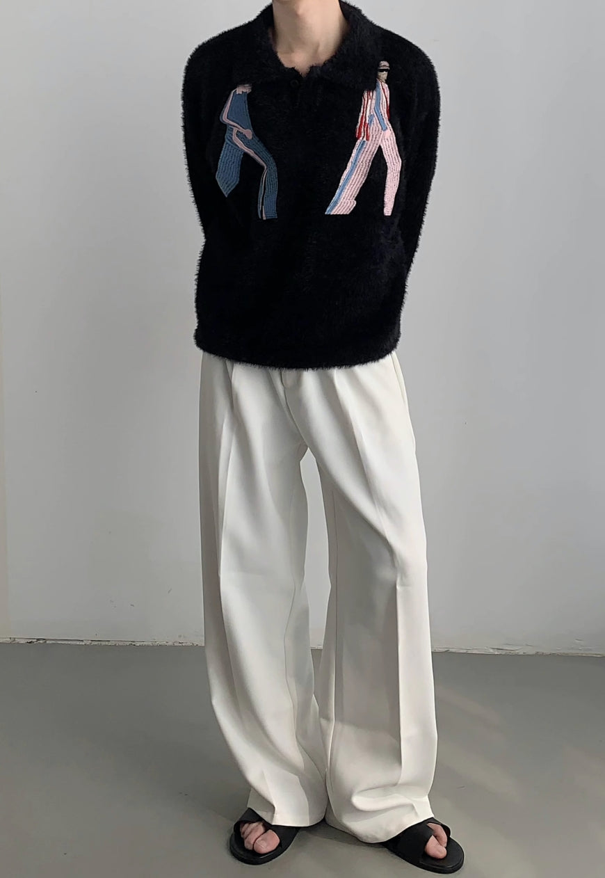 Men's Premium embroidered mohair sweater