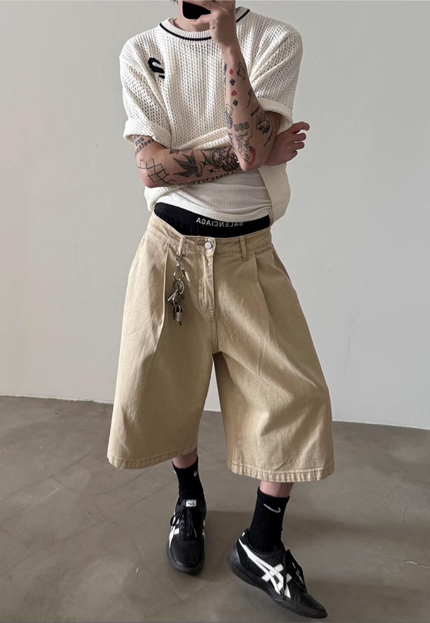 Men's Design contrasting hollow knit sweater