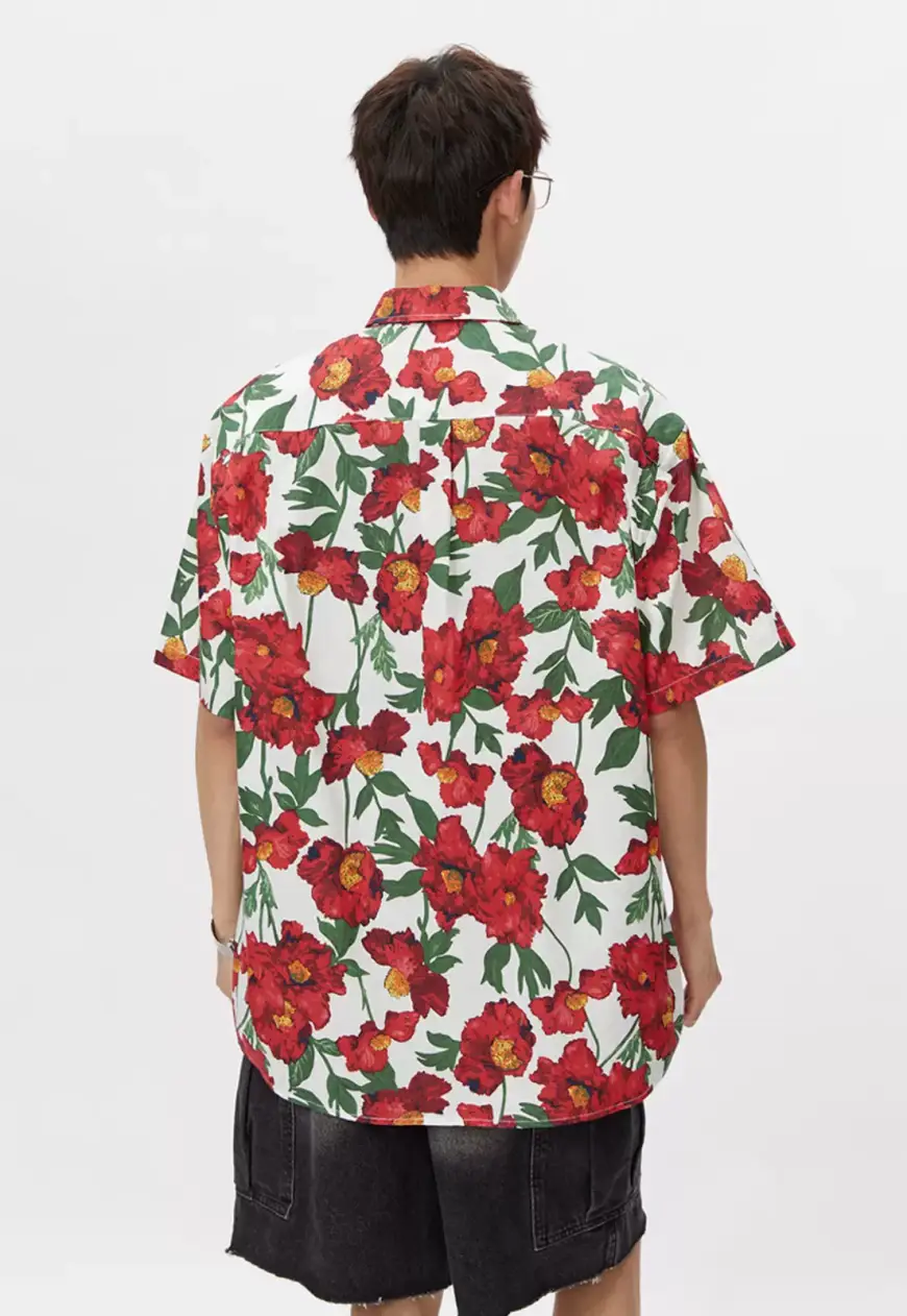 Men's vintage floral shirt (No tie)