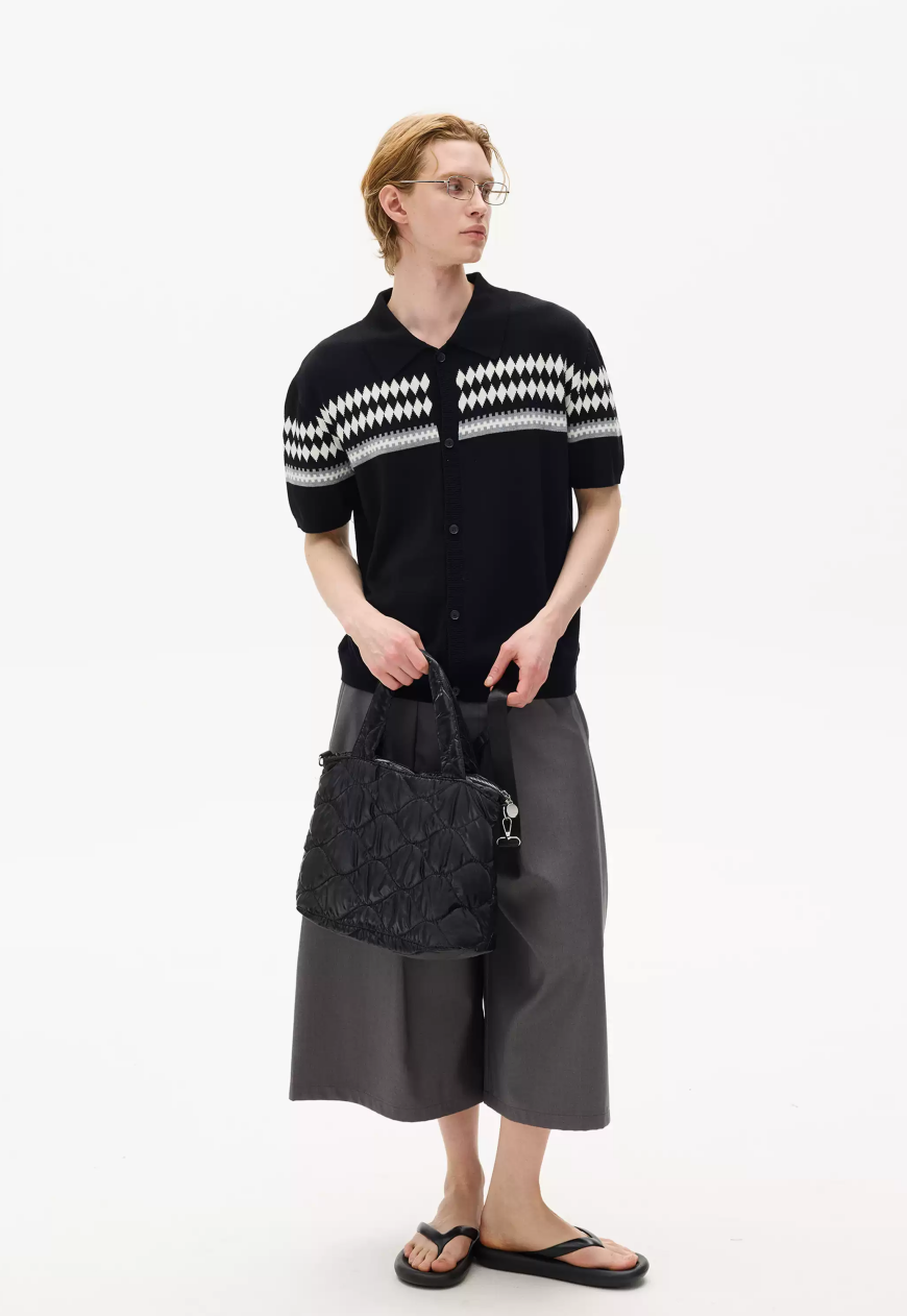 Men's Fair Isle Camp Collar Cardigan