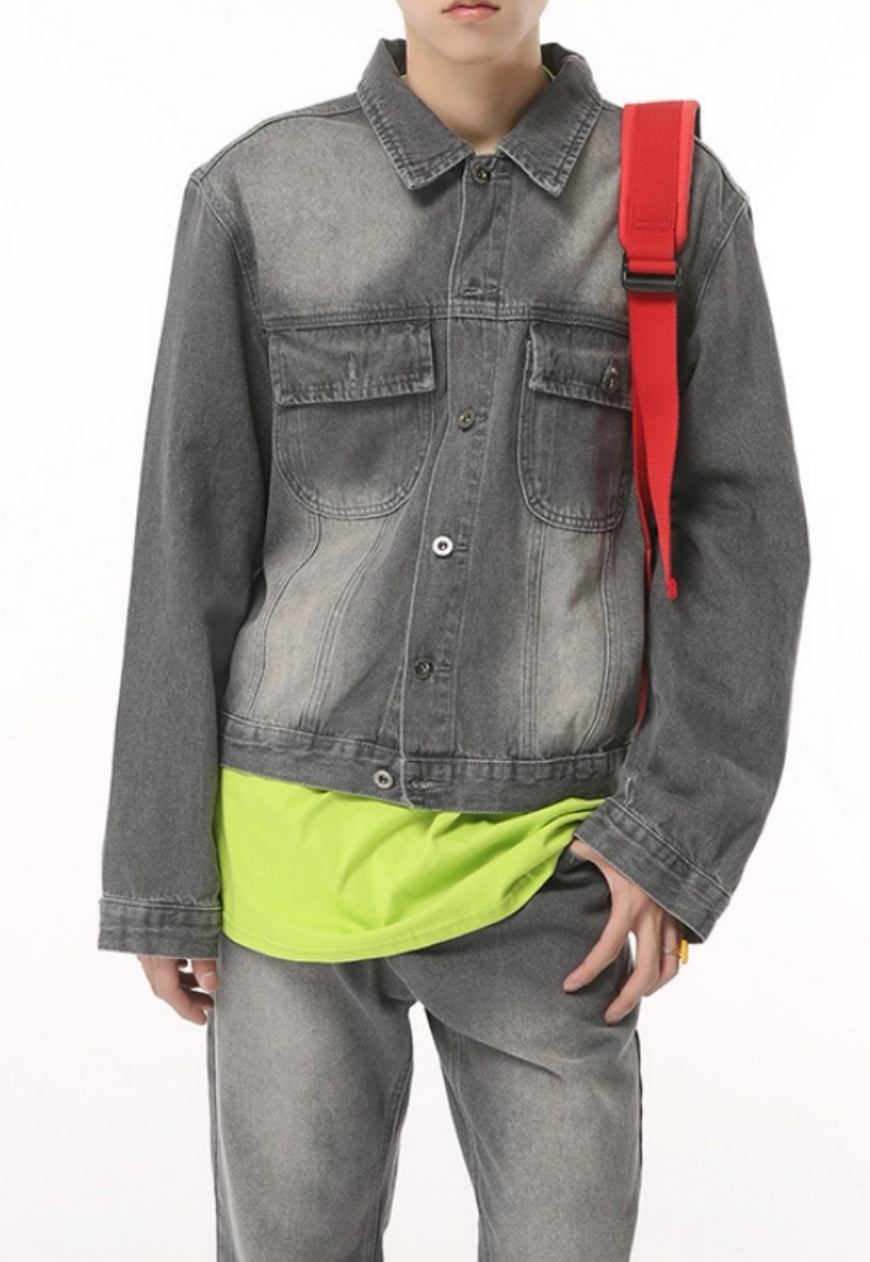 Men's flared denim jacket