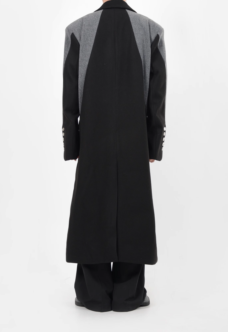 Men's three-dimensional shoulder padded coat