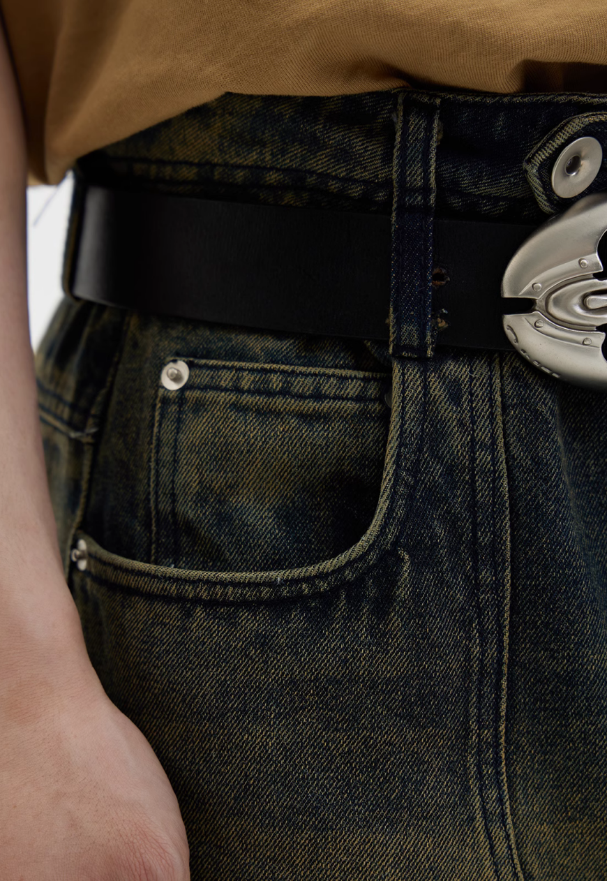 Unisex Vintage Multi Pocket Jeans