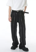 Unisex Tie Dye Vertical Stripe Jeans