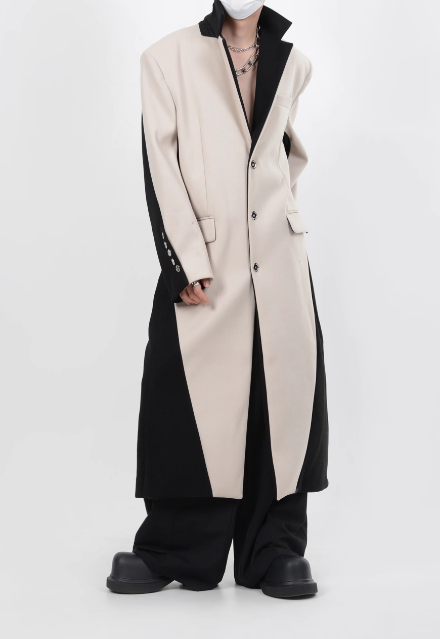 Men's three-dimensional shoulder padded coat