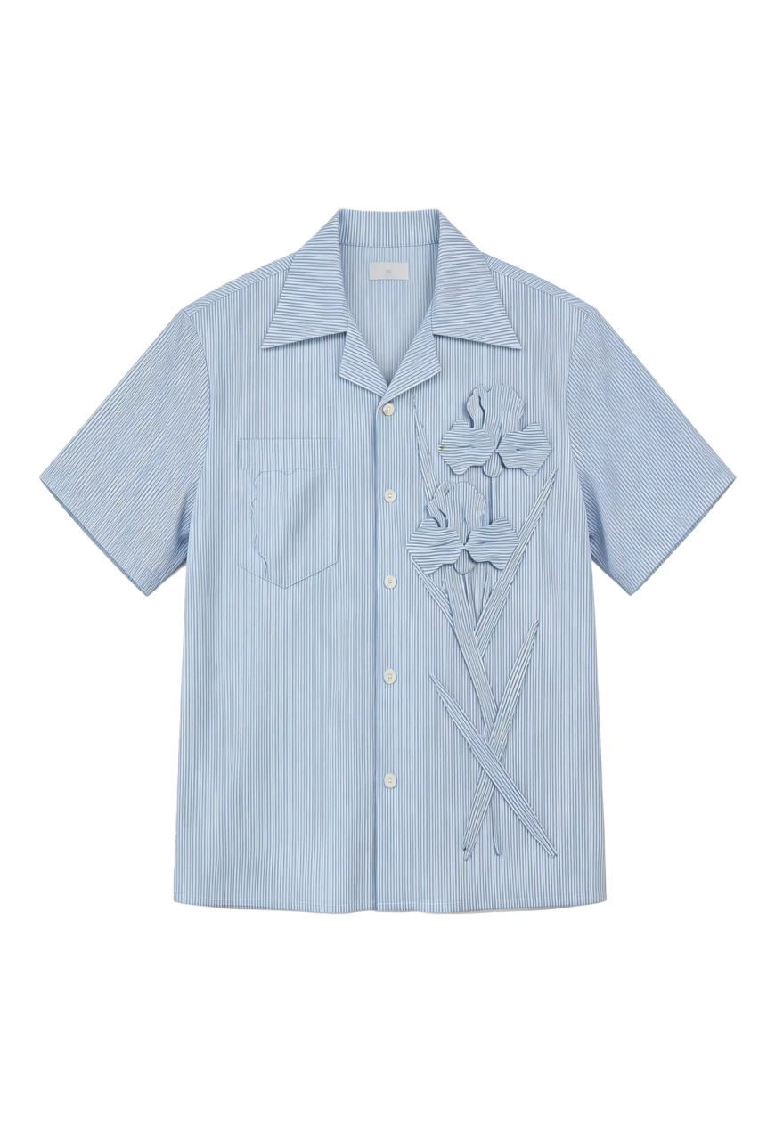 Men's Signature 3D Floral Stripe Shirt