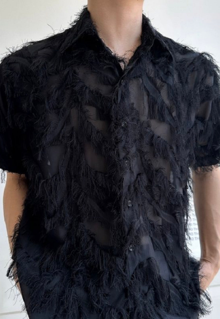 Men's Feather tassel shirt