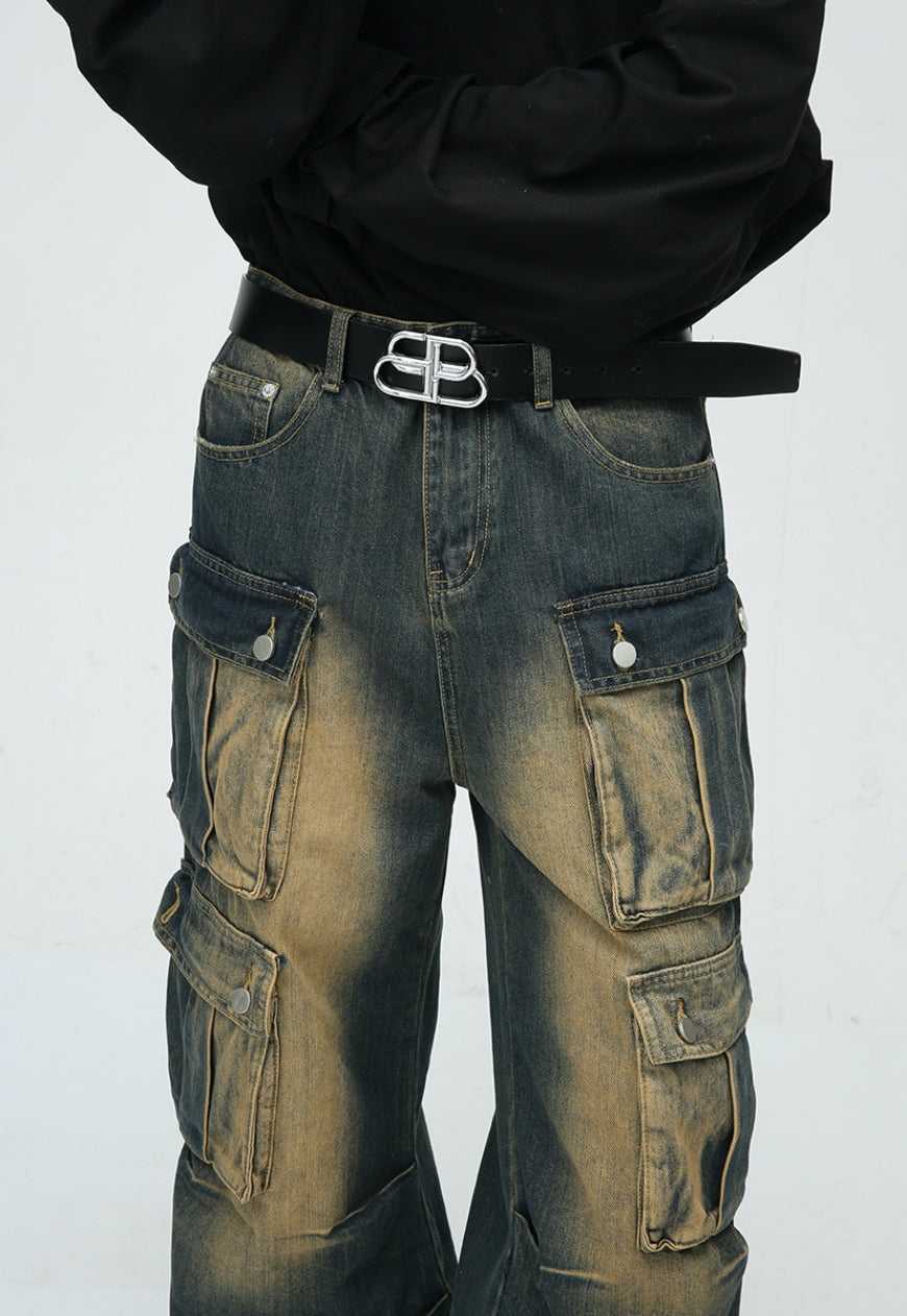 Men's vintage distressed work jeans