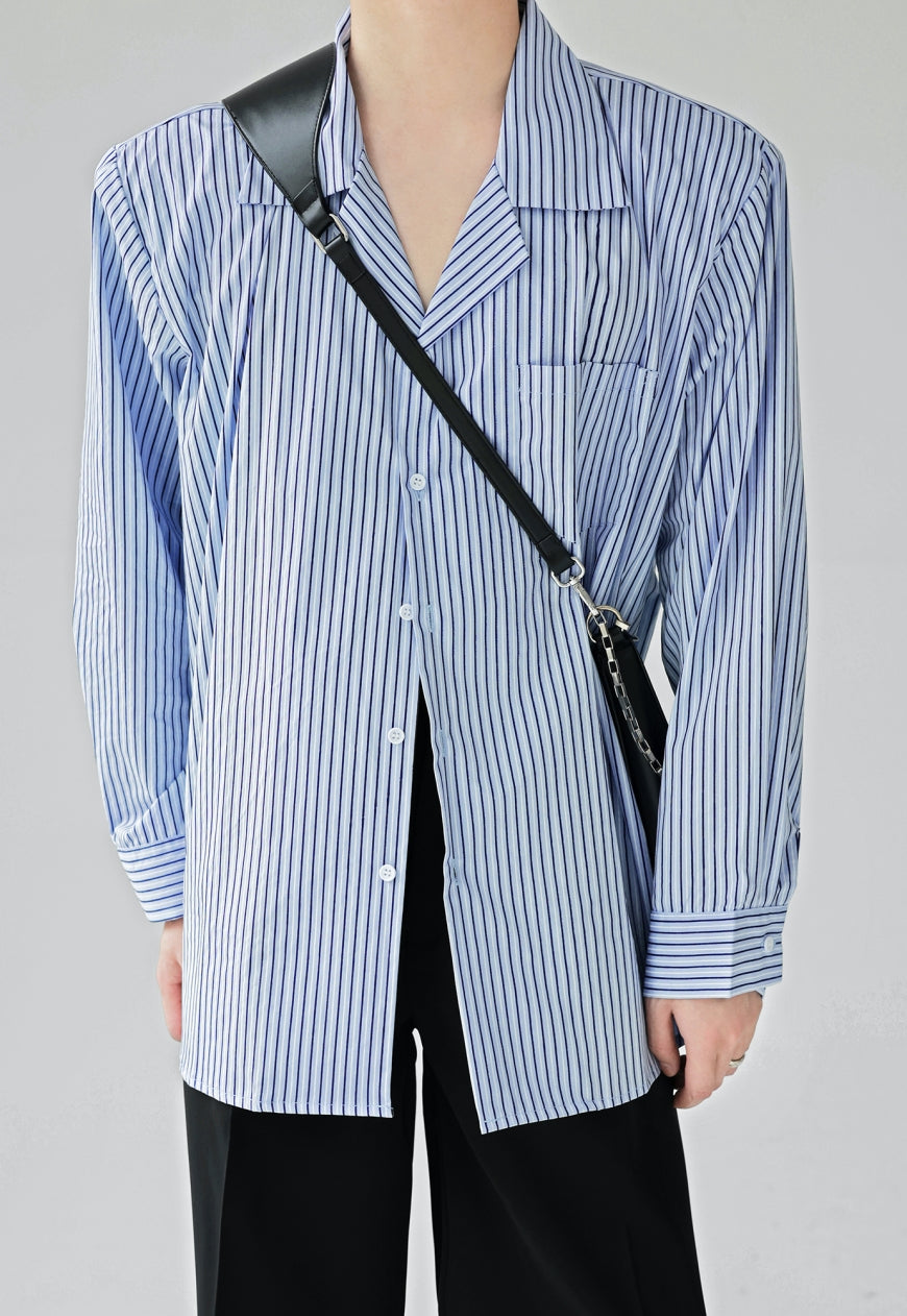 Men's Premium Striped Blue Shirt