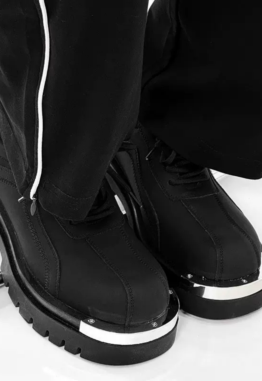 Men's Iron toe platform derby shoes