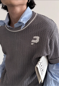 Men's Design contrasting hollow knit sweater