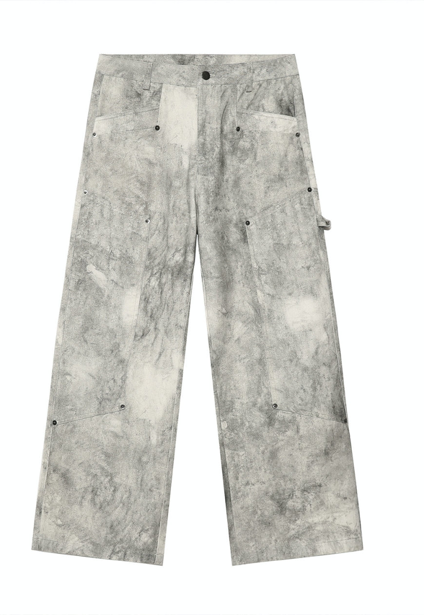 Unisex Retro splash print trousers