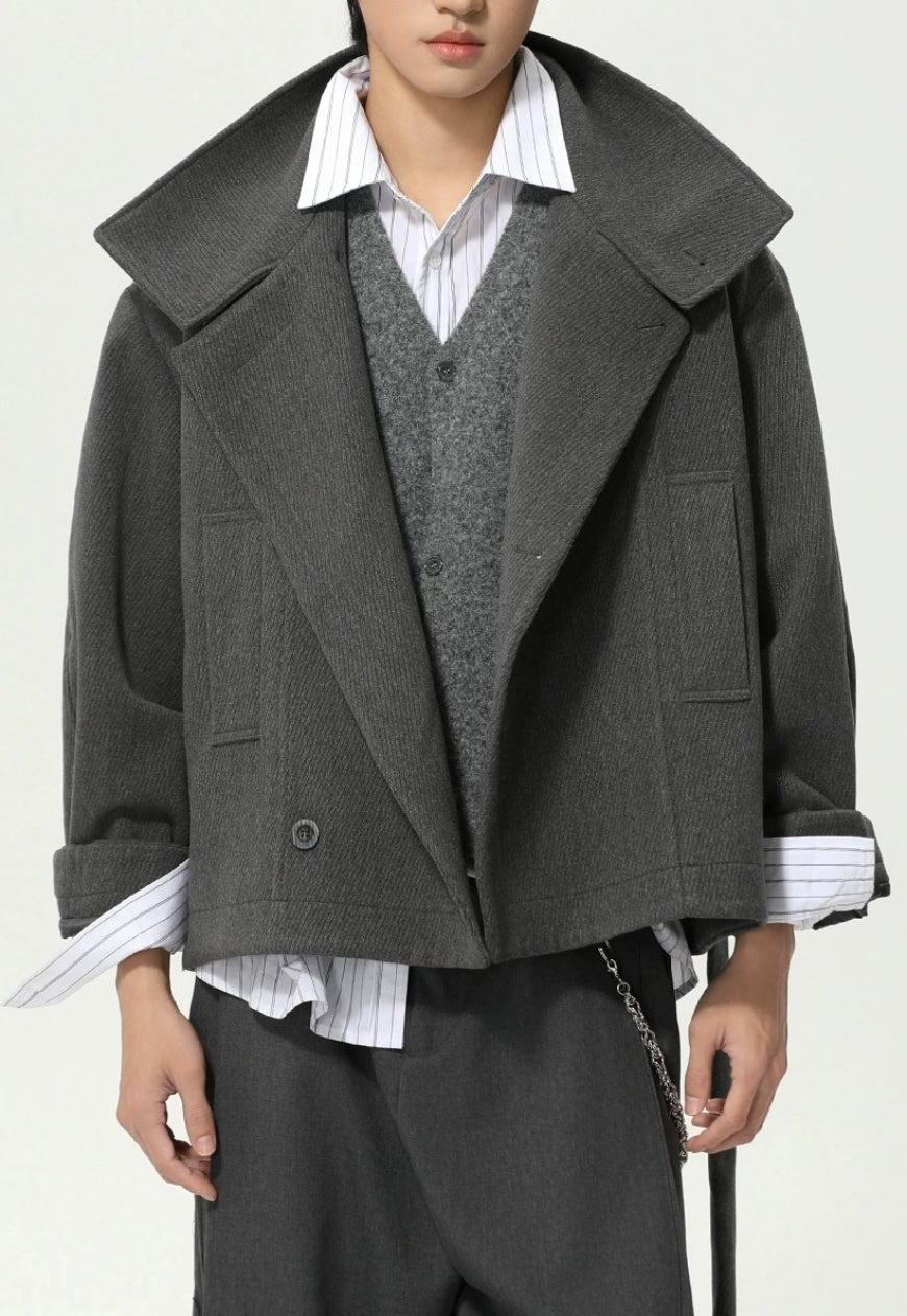 Men's Waist-belted jacket
