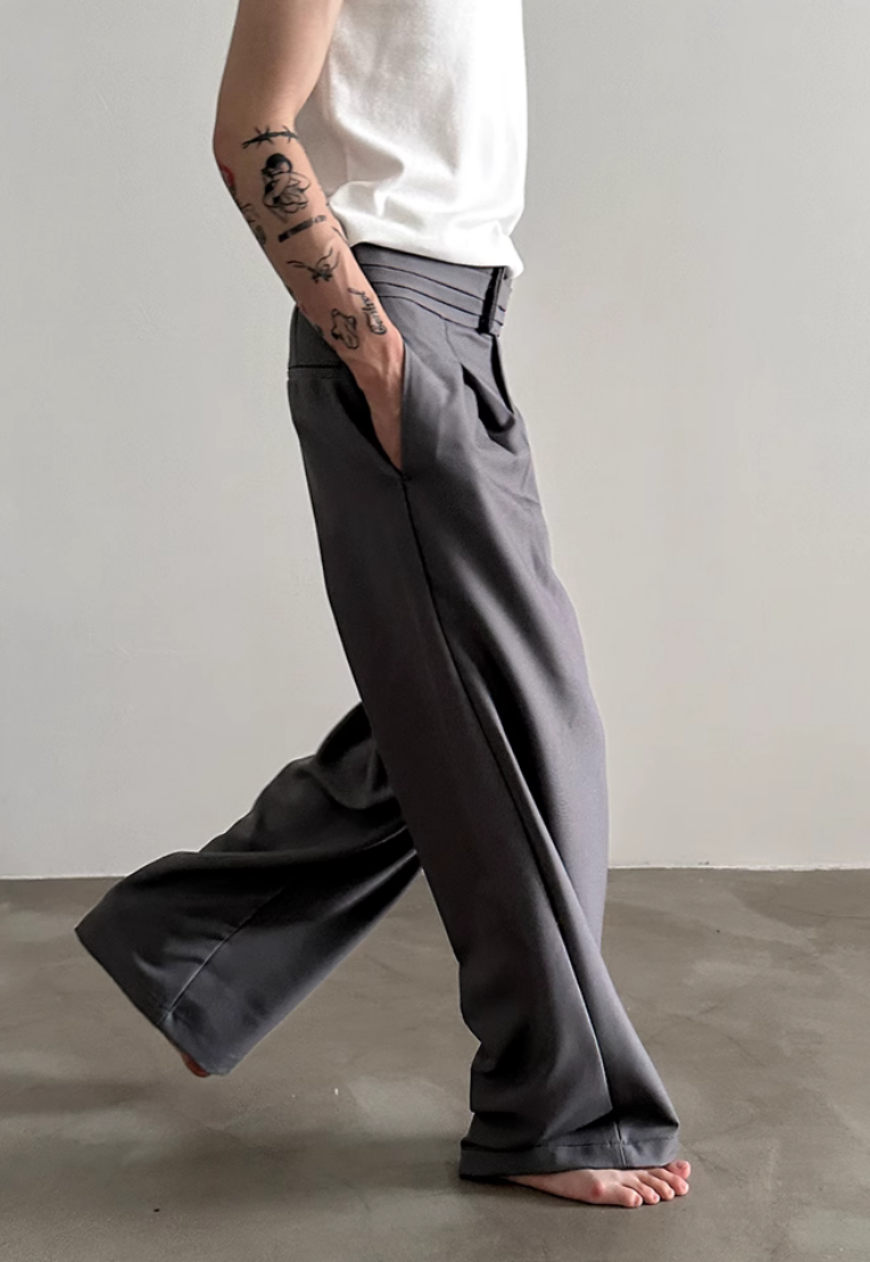 Men's loose-fitting suit trousers