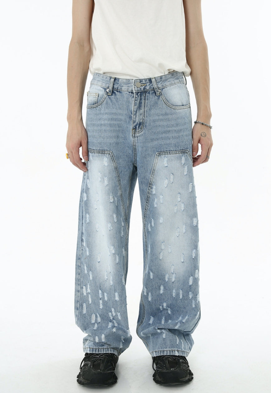 Unisex Loose Small Ripped Jeans