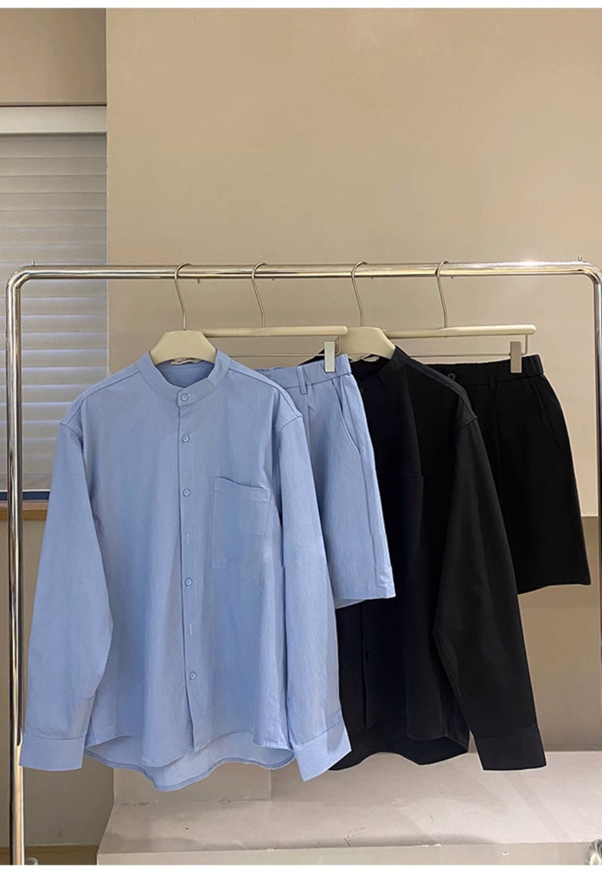 Men's Stand collar design suit set