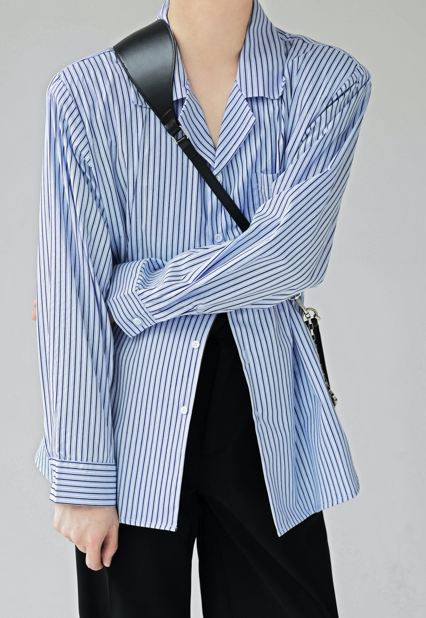 Men's Premium Striped Blue Shirt