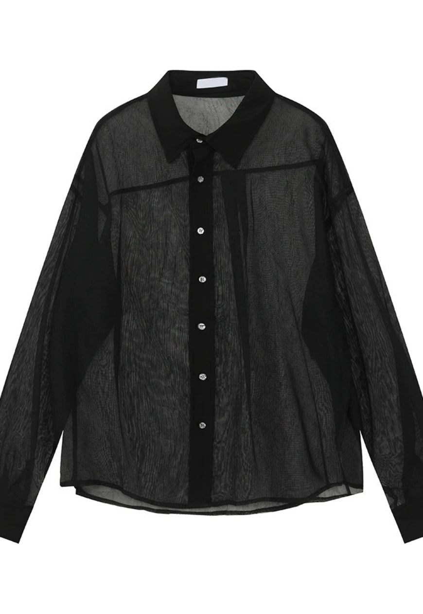 Men's Thin mesh see-through shirt