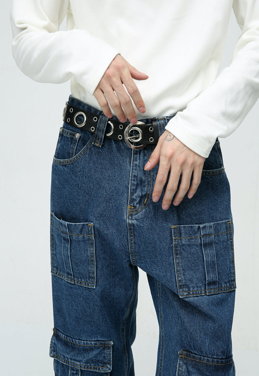 Unisex Cargo jeans with multi-pocket design
