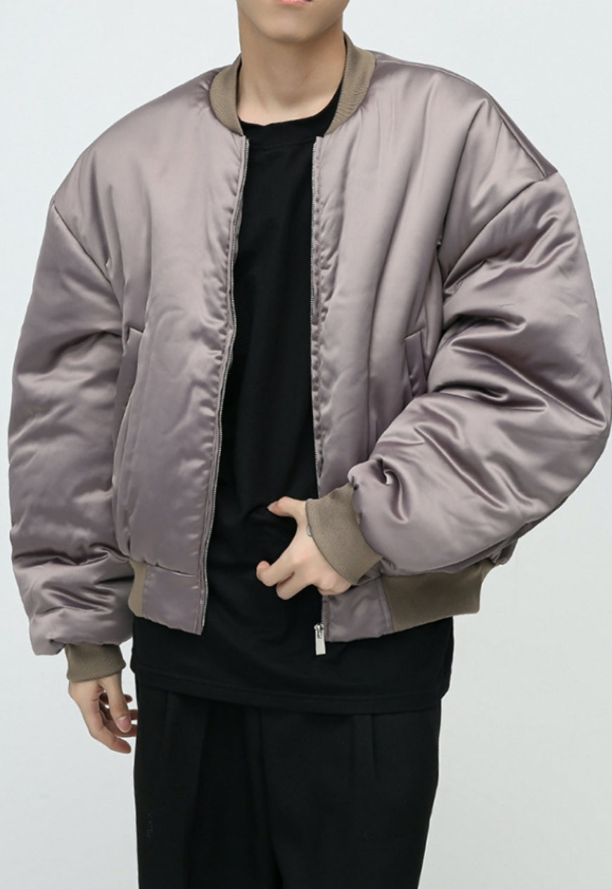 Men's Oversized short satin cotton coat