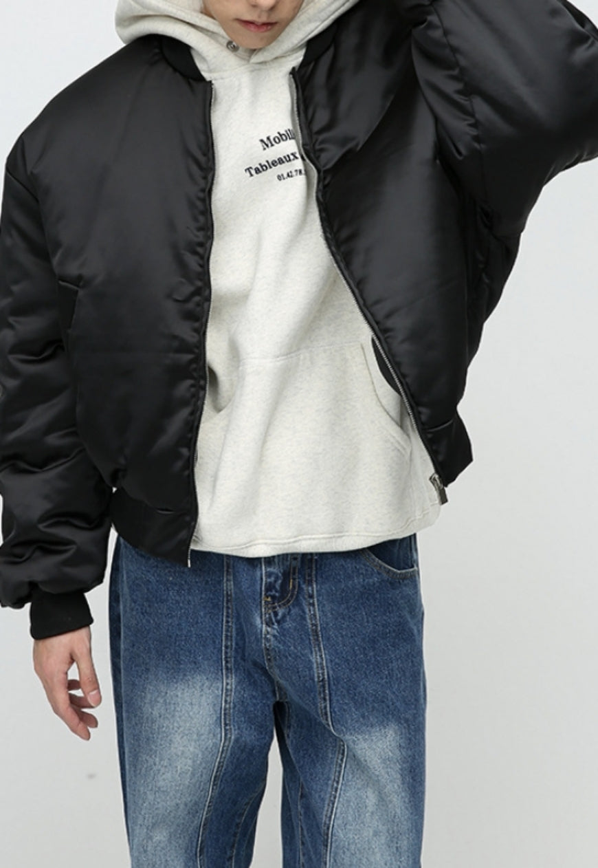 Men's Oversized short satin cotton coat