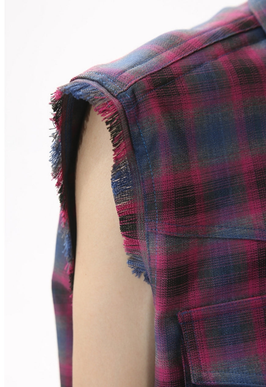 Men's Vintage Vest Check Shirt