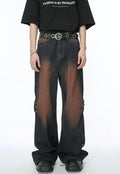 Unisex Vintage rivet gradient jeans