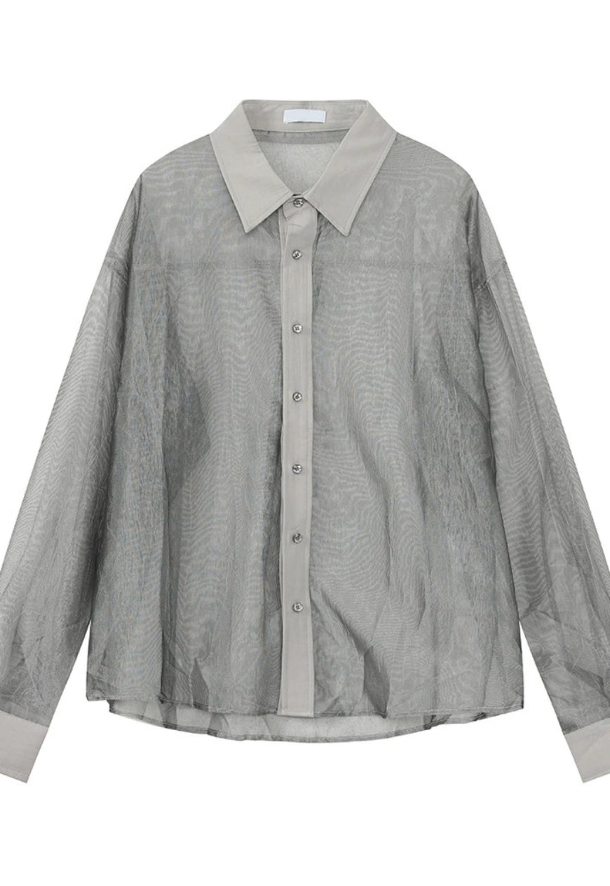 Men's Thin mesh see-through shirt