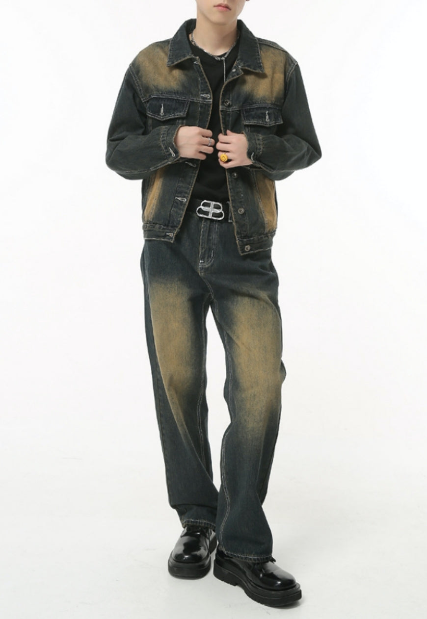 Men's vintage distressed denim jacket