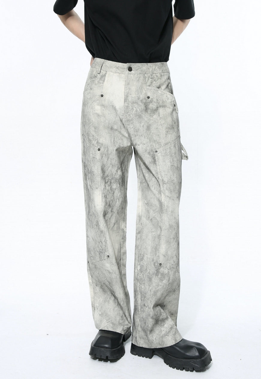 Unisex Retro splash print trousers