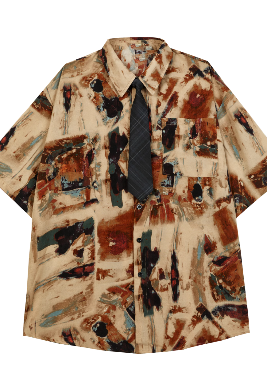 Men's design tie shirt