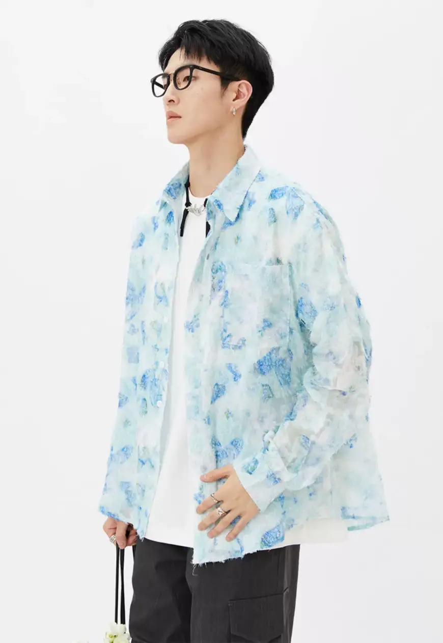 Men's Ink style fringed design shirts