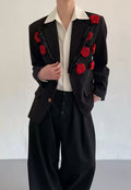 Men's Embroidered Double-Layer Blazer