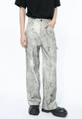 Unisex Retro splash print trousers