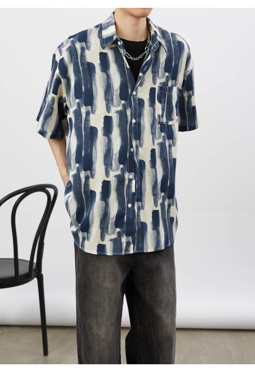 Men's Design inspired oil painting shirt