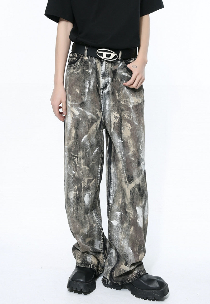 Unisex retro camouflage jeans