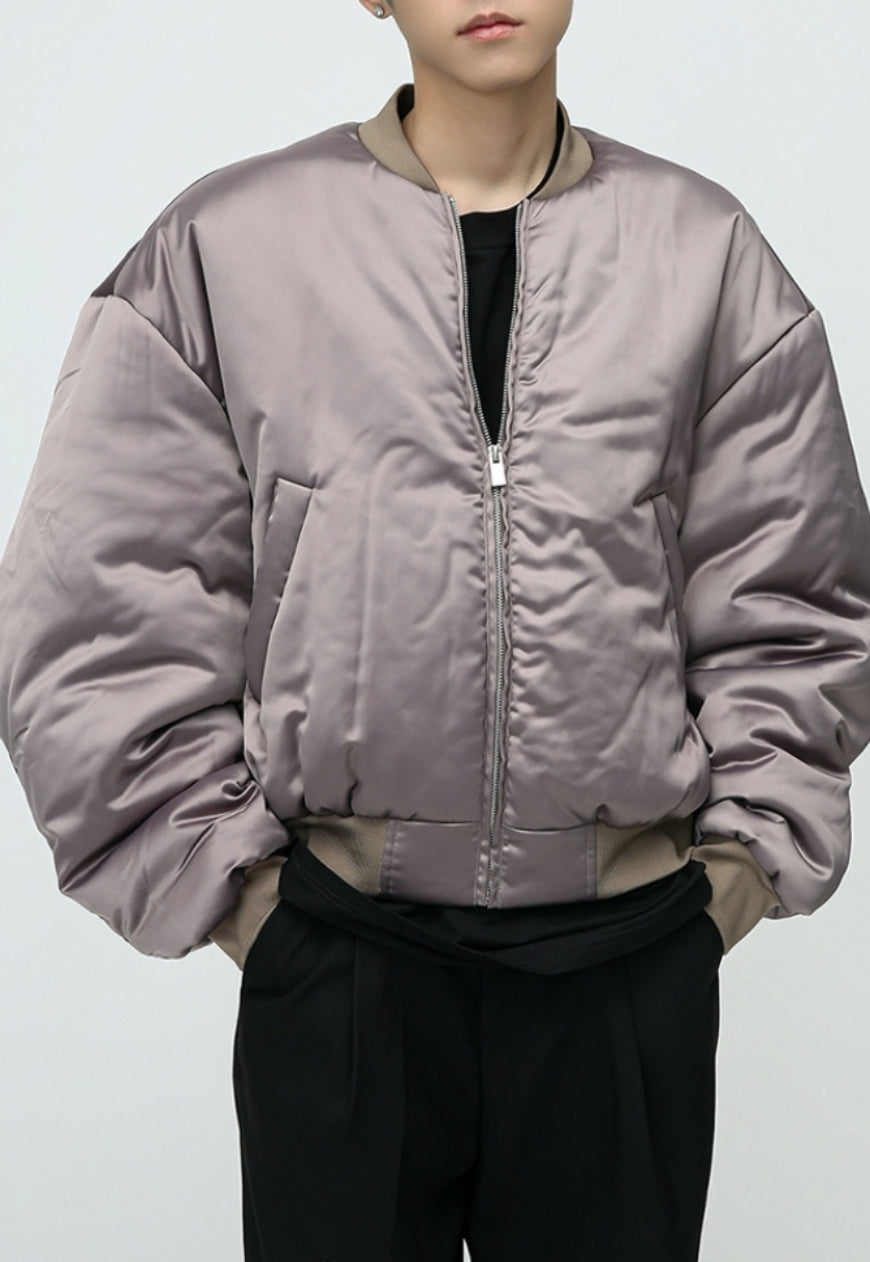 Men's Oversized short satin cotton coat