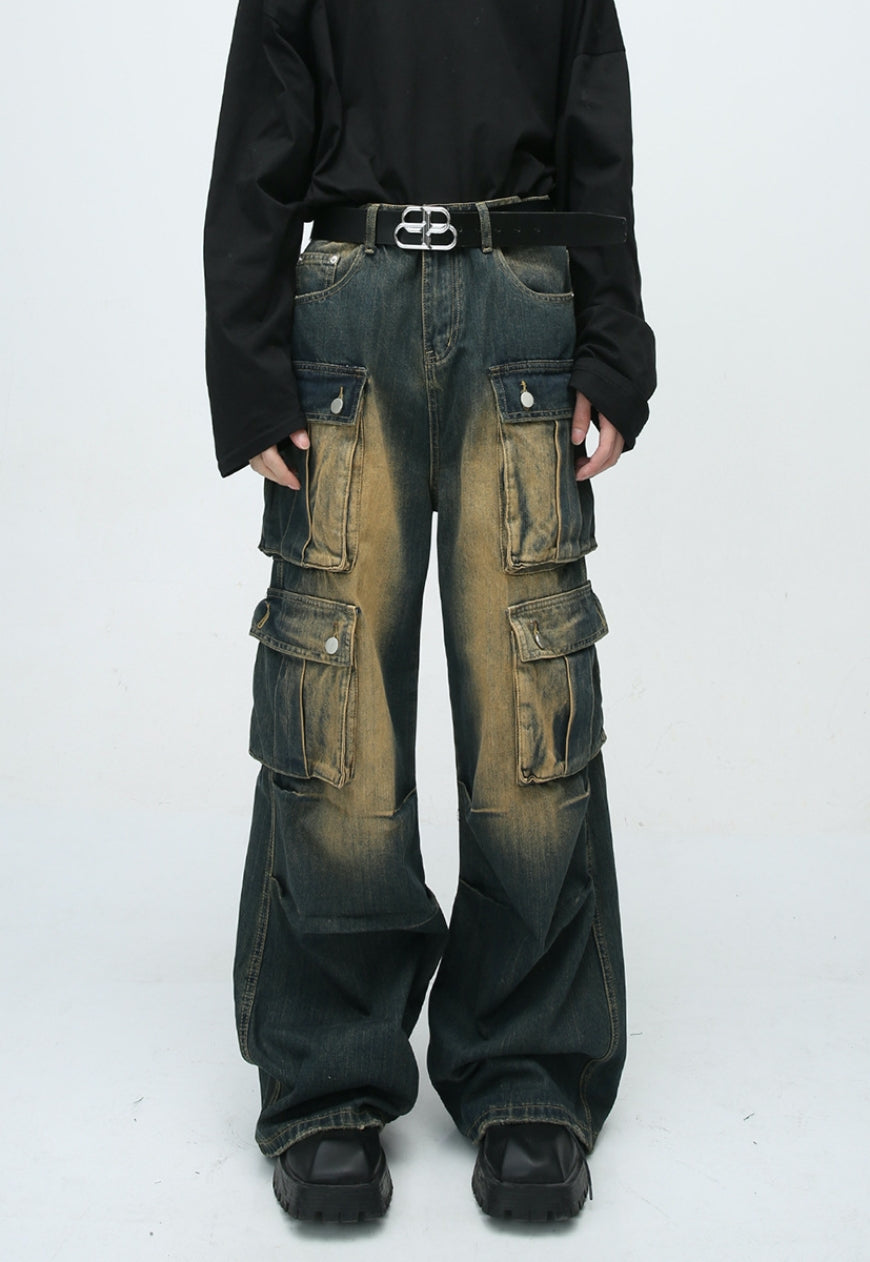 Men's vintage distressed work jeans