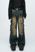 Unisex vintage distressed jeans
