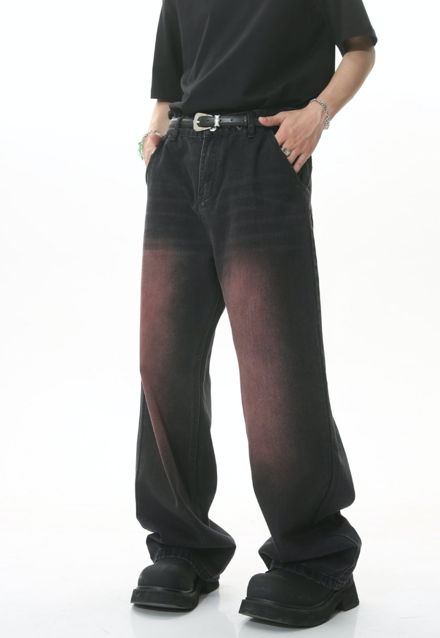 Unisex Design Gray Sprayed Jeans