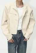 Men's Retro Short PU Leather Jacket