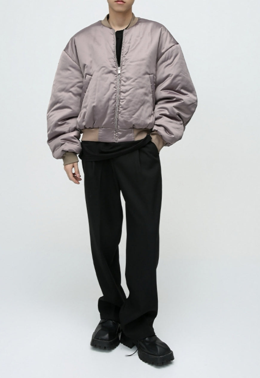 Men's Oversized short satin cotton coat